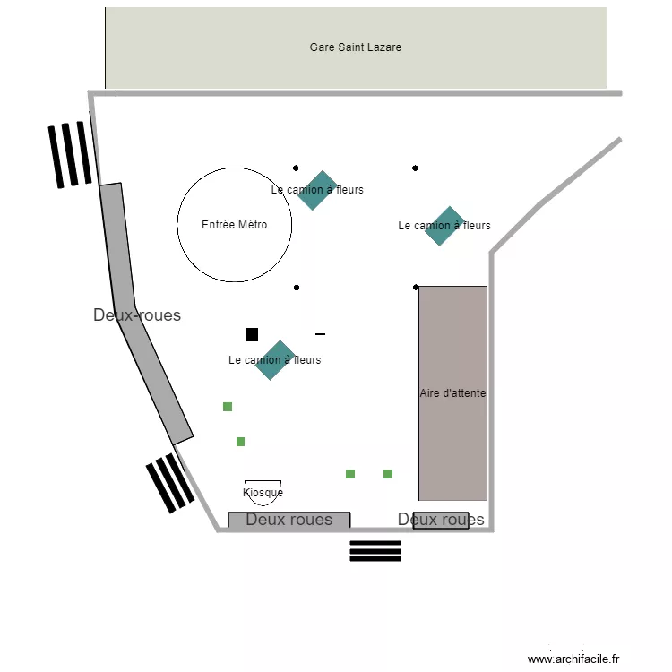 Gare St Lazare. Plan de 