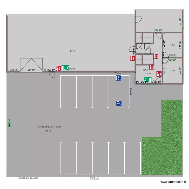 CRTI STATIONNEMENT AVANT TRAVAUX. Plan de CRTI STATIONNEMENT AVANT TRAVAUX. Plan de
