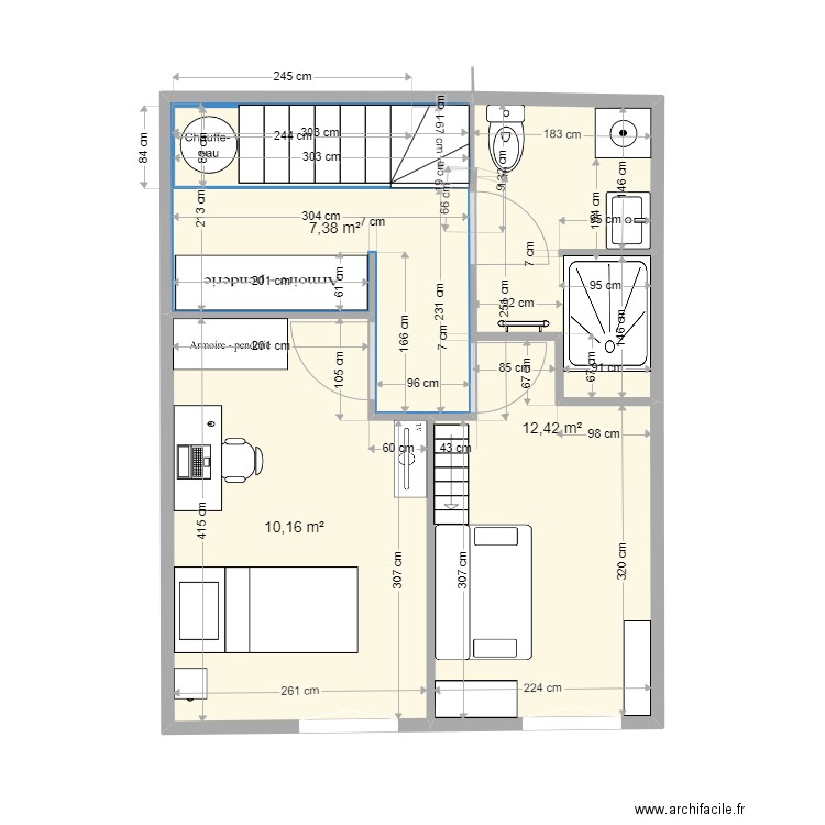 Saint Hilaire aout 22 étage. Plan de 5 pièces et 61 m2