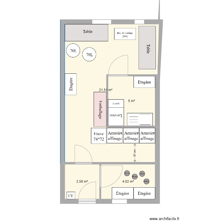 Briançon_V7. Plan de 4 pièces et 33 m2