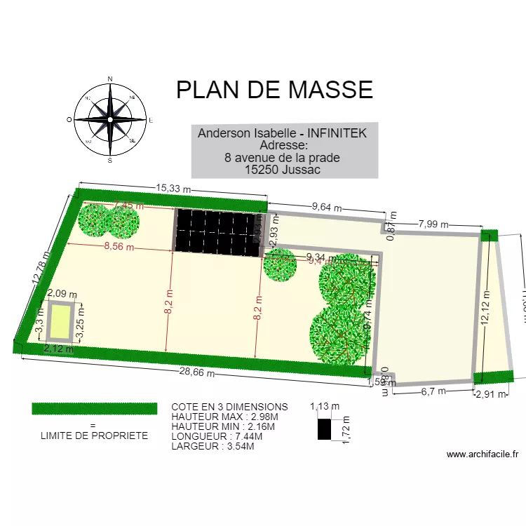 PLAN DE MASSE  Anderson Isabelle. Plan de 