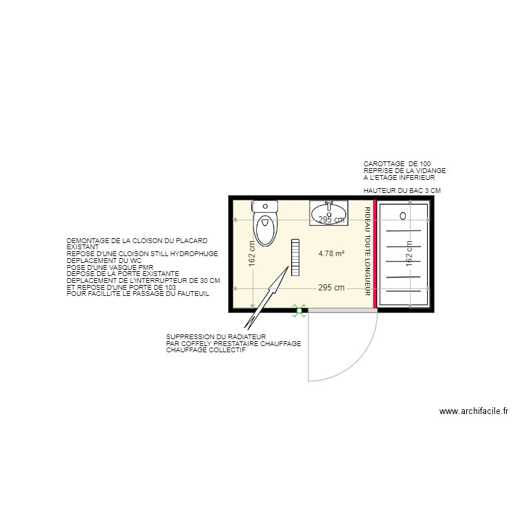 Résidence autonome Henry Hotte  apt 38 existant . Plan de 0 pièce et 0 m2