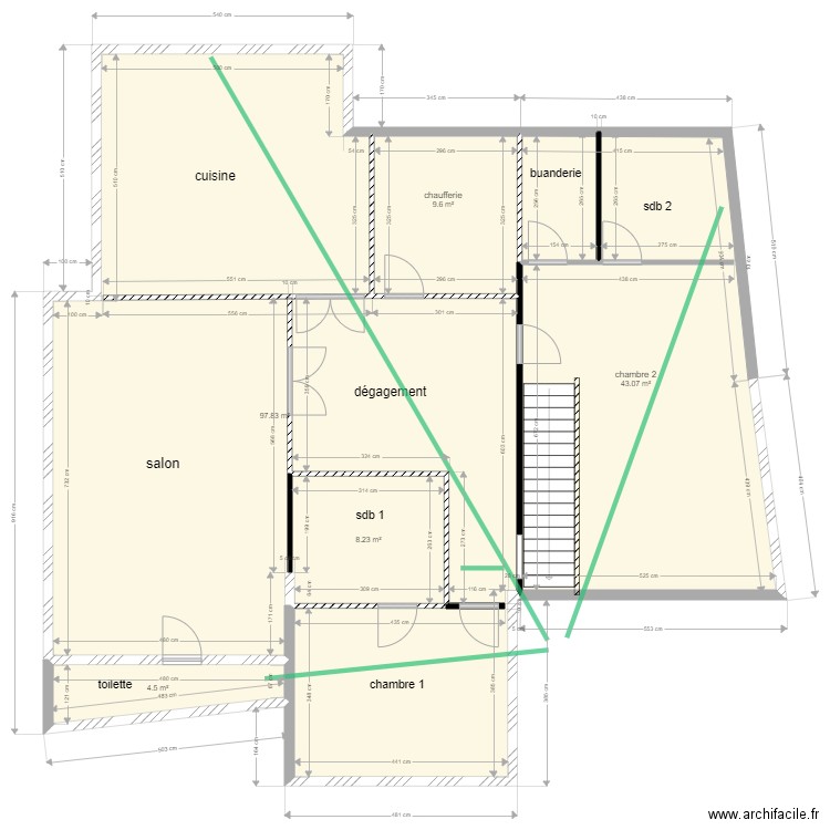 plan Fuchs relevé. Plan de 0 pièce et 0 m2