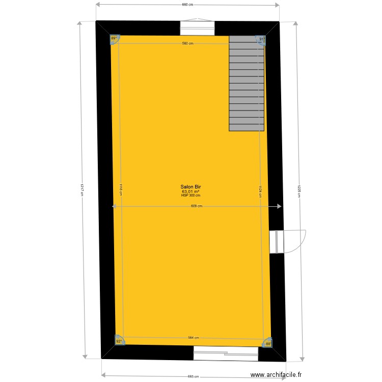 biran 02. Plan de 1 pièce et 63 m2