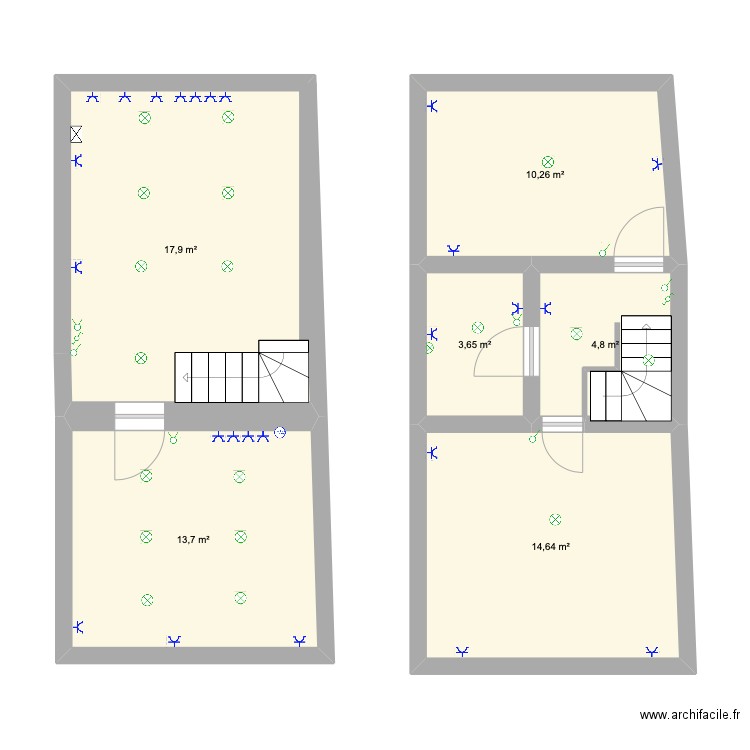 PLAN MAISON CADIERE. Plan de 6 pièces et 65 m2