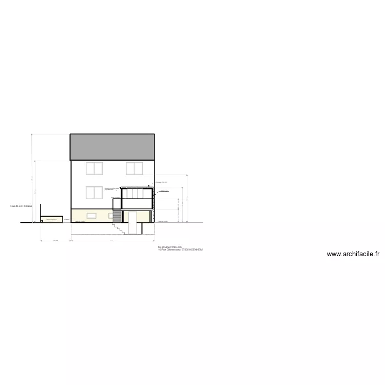 Fa&ccedil;ade pinillos  Plaque de toiture plat polycarbonate. Plan de 