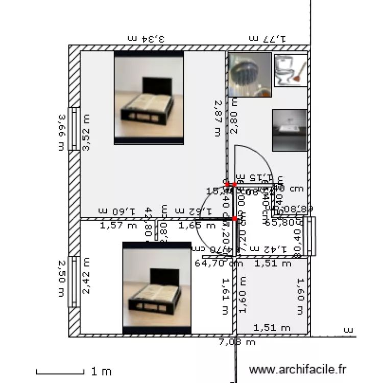 chambre 1. Plan de 