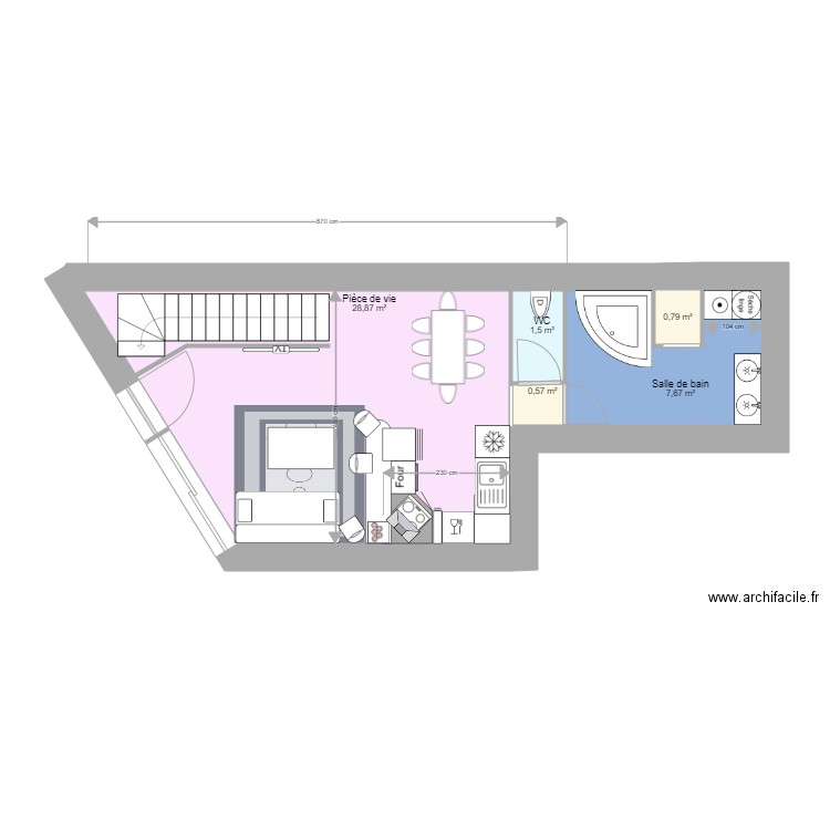 Nolay 5 tous étages Vente. Plan de 17 pièces et 100 m2