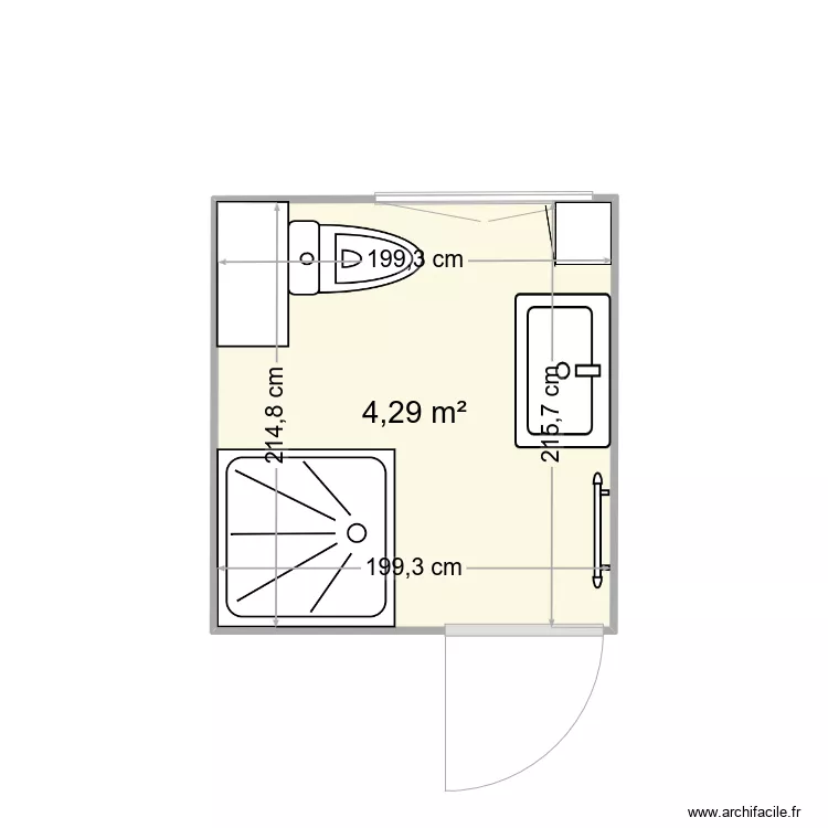 salle de douche. Plan de salle de douche. Plan de