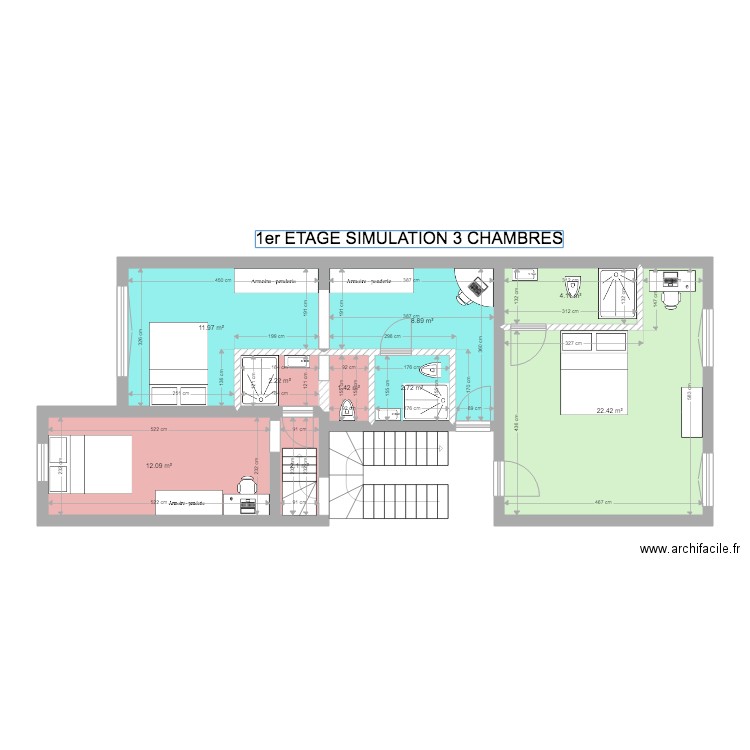 Collège 162 1er etage après travaux V3. Plan de 0 pièce et 0 m2