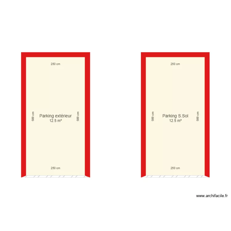 BI 4143 Parkings cot&eacute;s. Plan de 