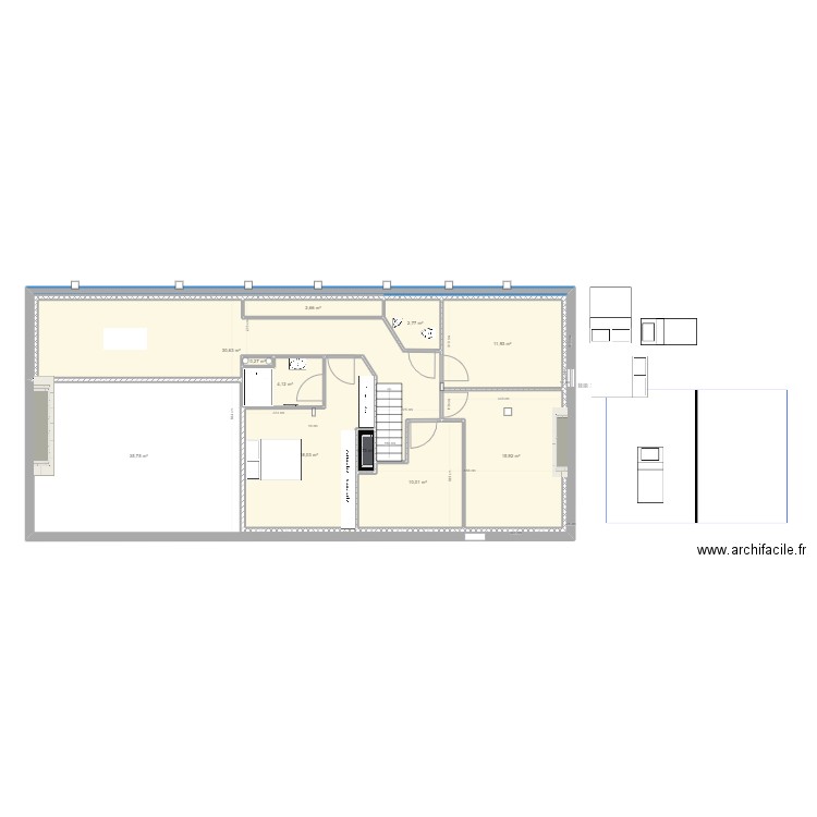 Millam RdC. Plan de 11 pièces et 133 m2