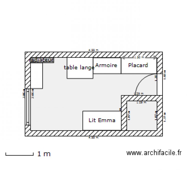 Chambre actuelle Emma. Plan de 0 pièce et 0 m2