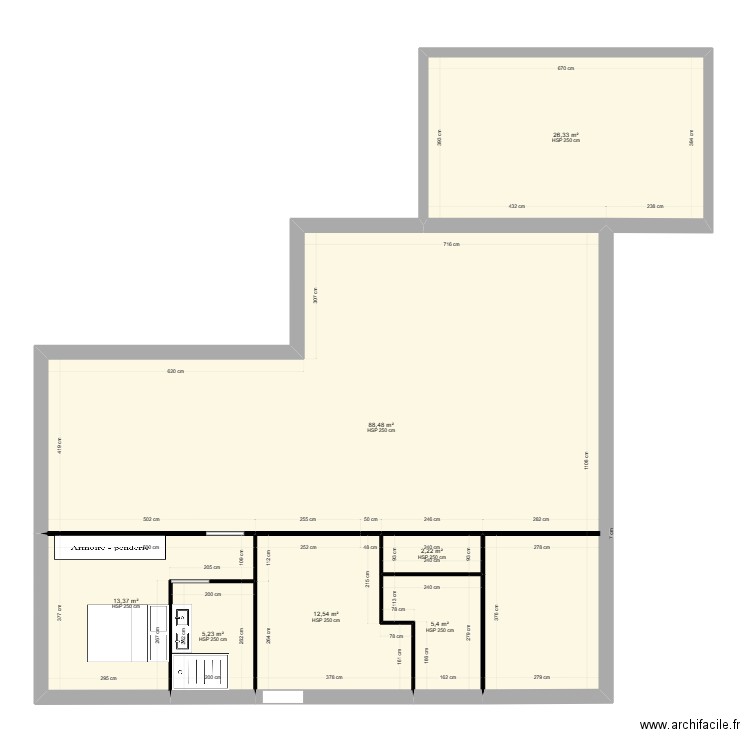 option 2. Plan de 7 pièces et 154 m2