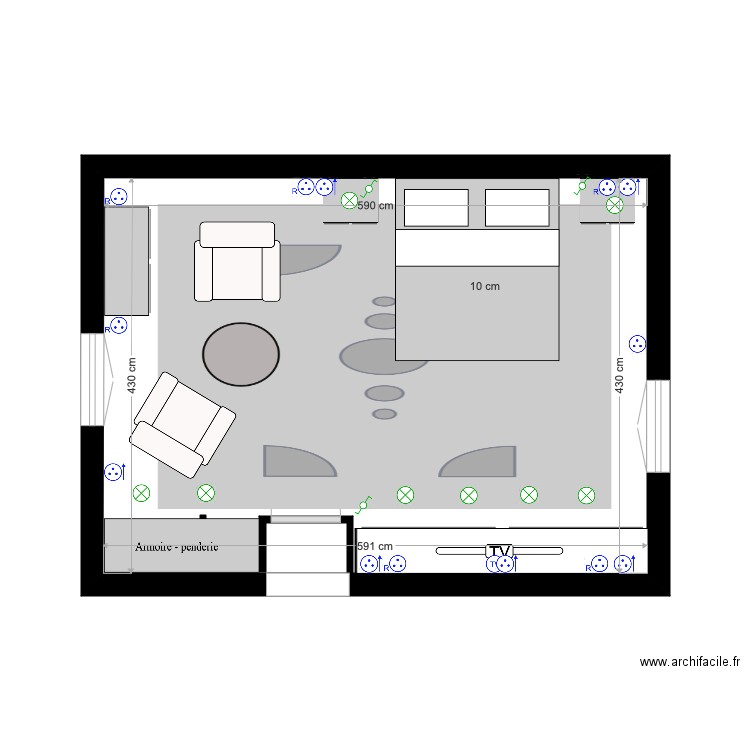 Saint Briac chambre 3. Plan de 0 pièce et 0 m2