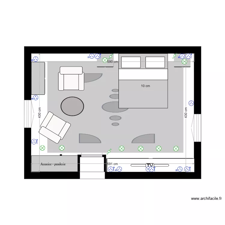 Saint Briac chambre 3. Plan de 