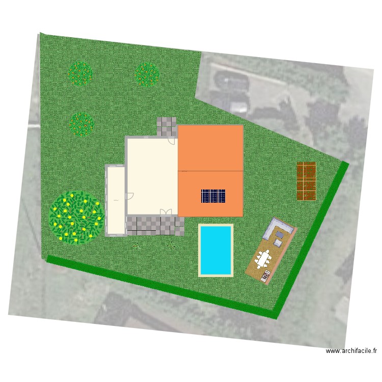 piscine. Plan de 2 pièces et 160 m2