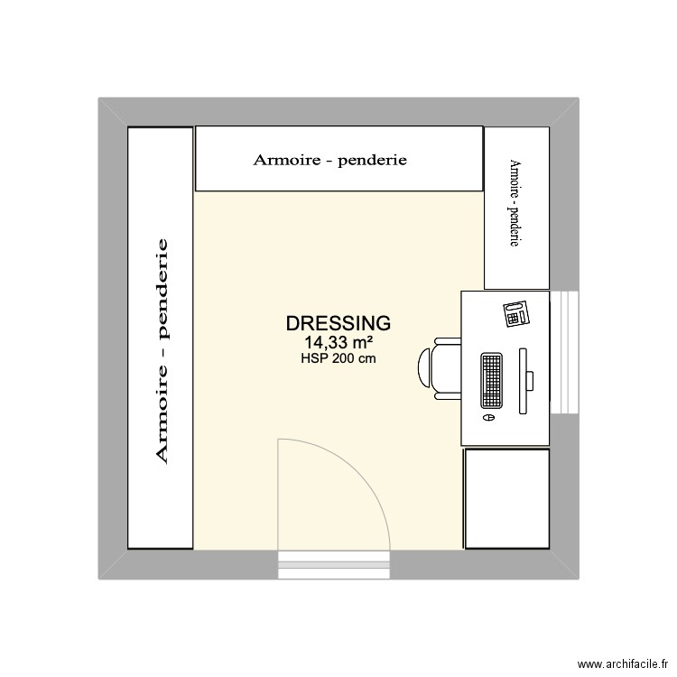 SARAH & PIJI. Plan de 1 pièce et 14 m2