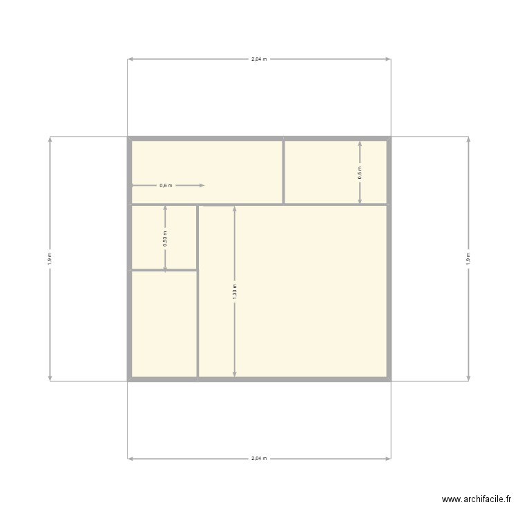 DRESSING 7. Plan de 4 pièces et 4 m2