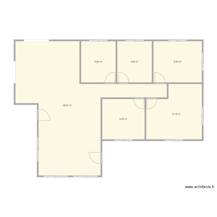 casa2. Plan de 6 pièces et 92 m2