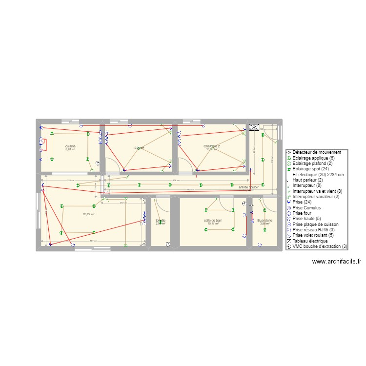 appart vincent guy 1. Plan de 8 pièces et 82 m2