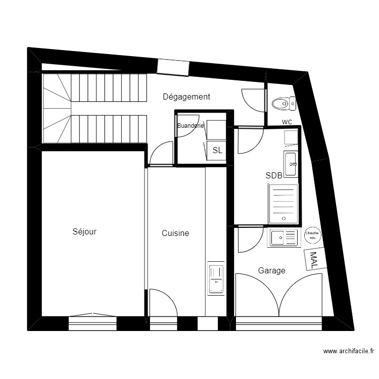 RDC PROJET FLEURET  16.02.23. Plan de 0 pièce et 0 m2