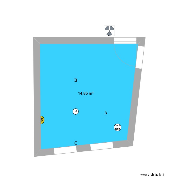 cabinet 3 dr PHILIPPE. Plan de 1 pièce et 15 m2