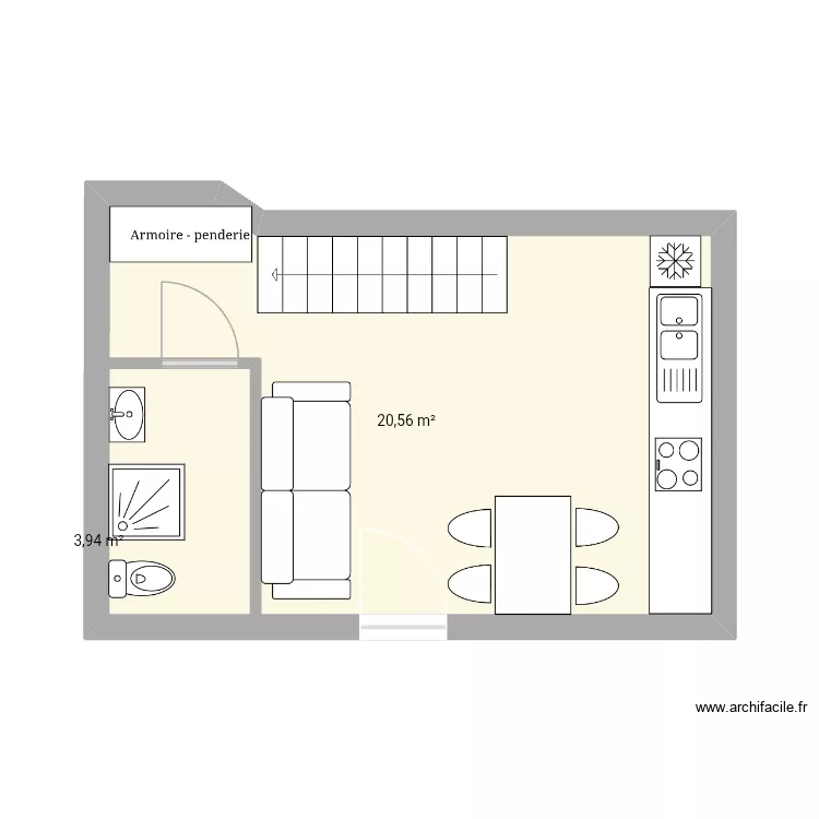 Maison bioclimatique &agrave; &eacute;tage. Plan de 2  et 29 m²