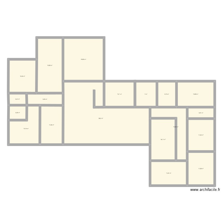 test1. Plan de 19 pièces et 247 m2