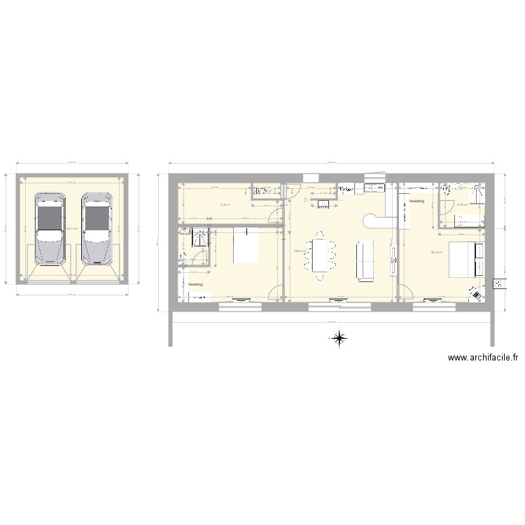 maison 100m2Aaaa. Plan de 6 pièces et 142 m2