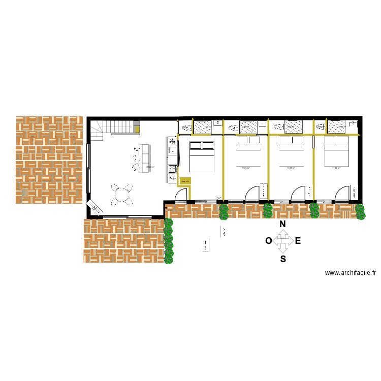 Dépendances. Plan de 12 pièces et 156 m2