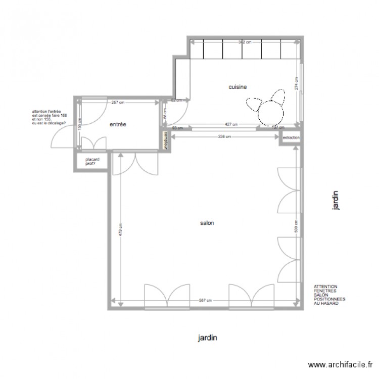 appartement RDC Sylvie Jaulin plan existant 25 avril. Plan de 0 pièce et 0 m2