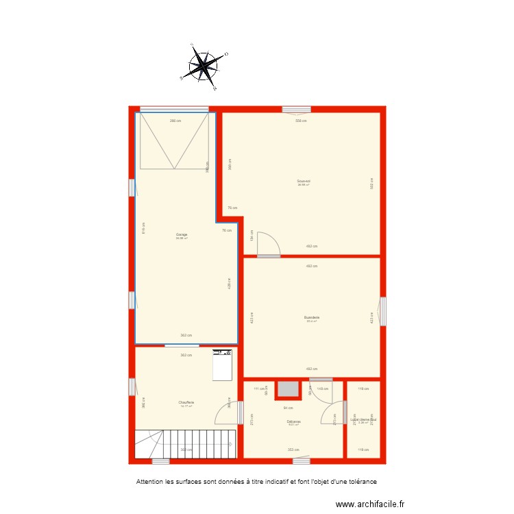 BI 3665 sous sol côté. Plan de 0 pièce et 0 m2