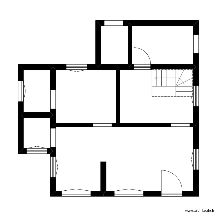 222. Plan de 8 pièces et 87 m2