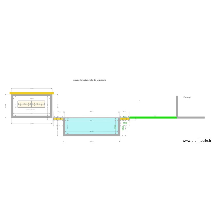 COUPE FACADE SUD PROJET PISCINE. Plan de 0 pièce et 0 m2