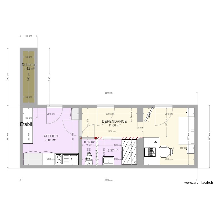 Travaux DEPENDANCE LES SABLES. Plan de 0 pièce et 0 m2