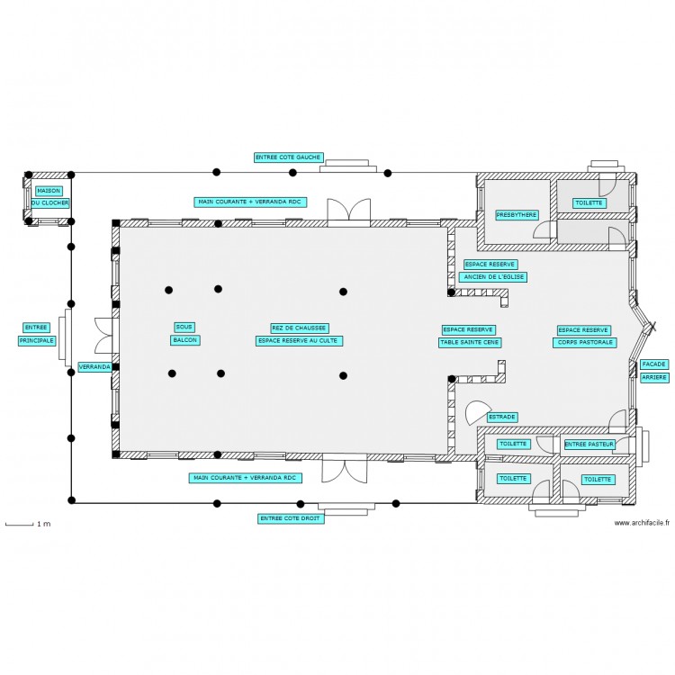 PLAN RDC EGLISE MAKEPE . Plan de 0 pièce et 0 m2