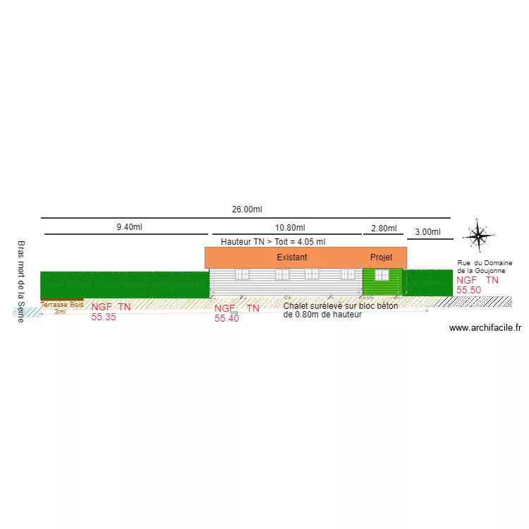 vue en coupe 0. Plan de 