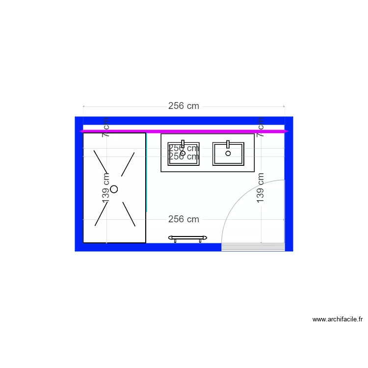Salle de Bain S Lefeu. Plan de 
