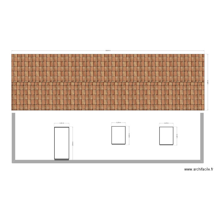 plan façade modifiée. Plan de 0 pièce et 0 m2