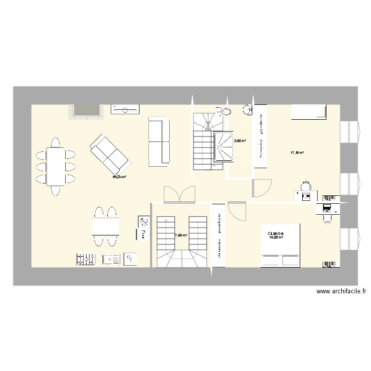 etage 1. Plan de 5 pièces et 101 m2