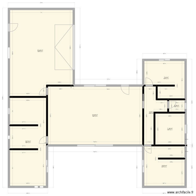 plans maison. Plan de 8 pièces et 229 m2