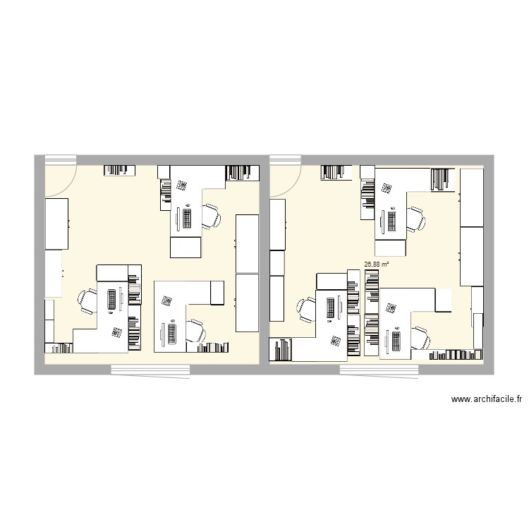 DESRATAdèle AGOrA. Plan de 2 pièces et 54 m2