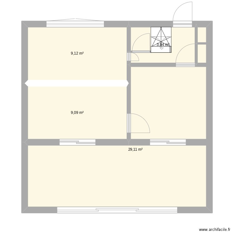 maison batir. Plan de 4 pièces et 51 m2