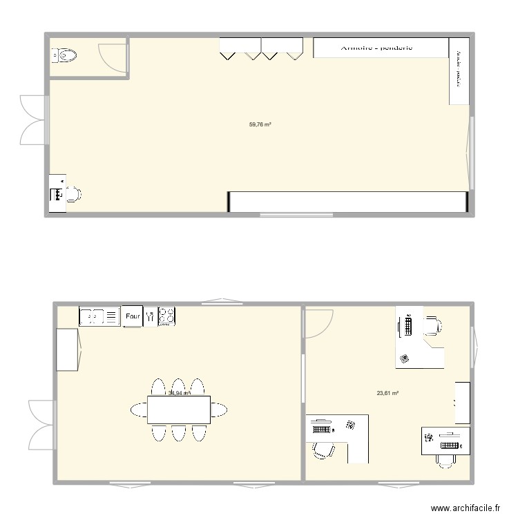 R+1 RDC BOSCO. Plan de 0 pièce et 0 m2