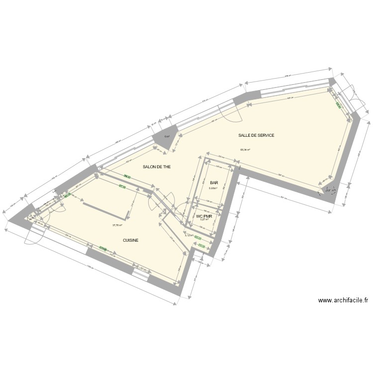 CH03160 RDC  AVEC CUISINE FUTURE 2. Plan de 6 pièces et 113 m2