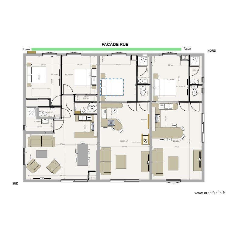 Yvrac SSOL Projet avec Sandie 3. Plan de 17 pièces et 142 m2