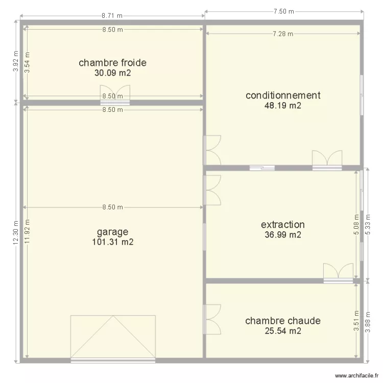 plan miellerie. Plan de 