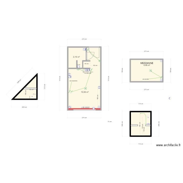 14 PIERRE GRENIER ELEC. Plan de 5 pièces et 22 m2