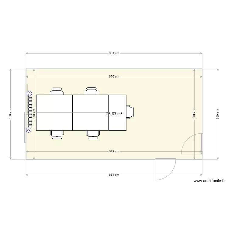 Bureau pr&eacute;parateur SME. Plan de 
